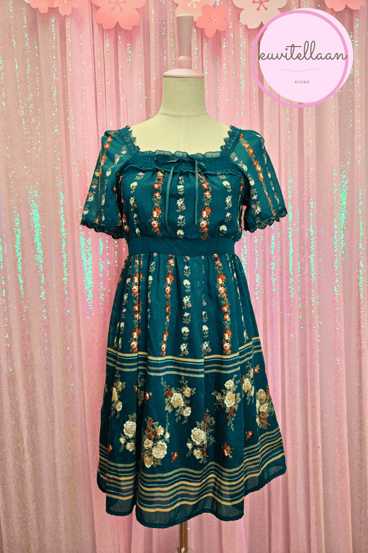 Axes Femme sinivihre&auml; kukkamekko (k&auml;ytetty)