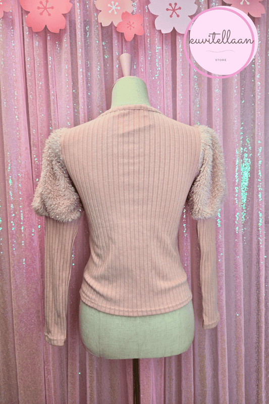 Honey Cinnamon persikan v&auml;rinen pusero p&ouml;rr&ouml;isill&auml; hihoilla (k&auml;ytetty)