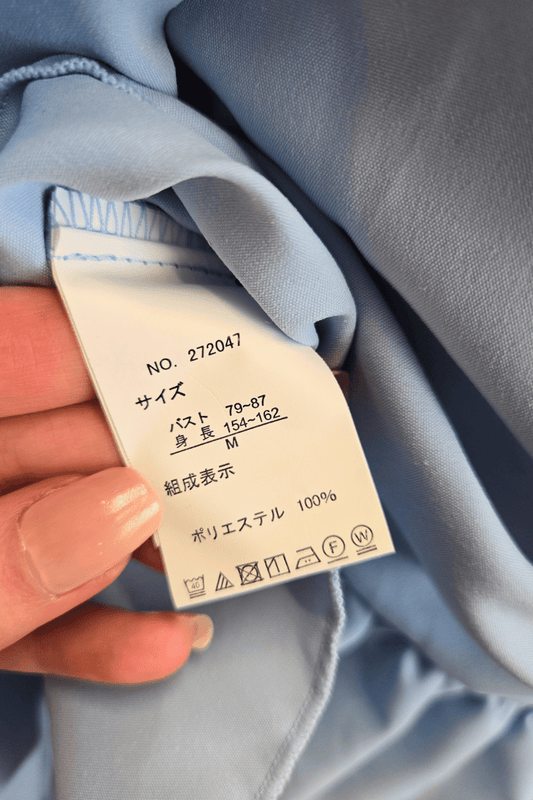 Vaaleansininen peplum pusero (k&auml;ytetty)