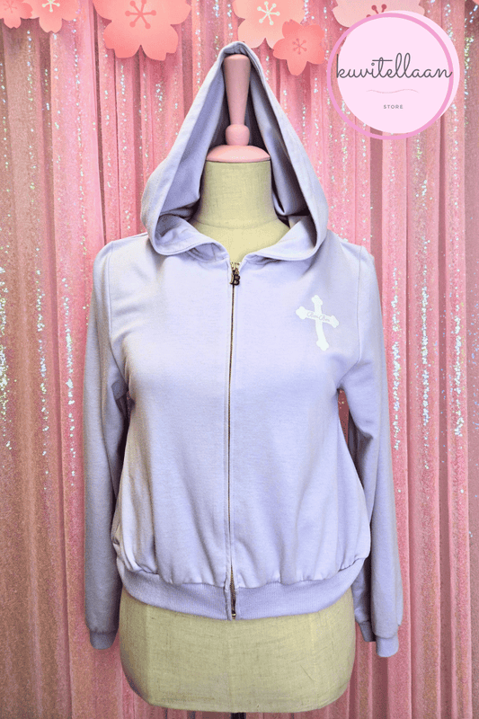 E hyphen world gallery violetti huppari kissapainatuksella (k&auml;ytetty)